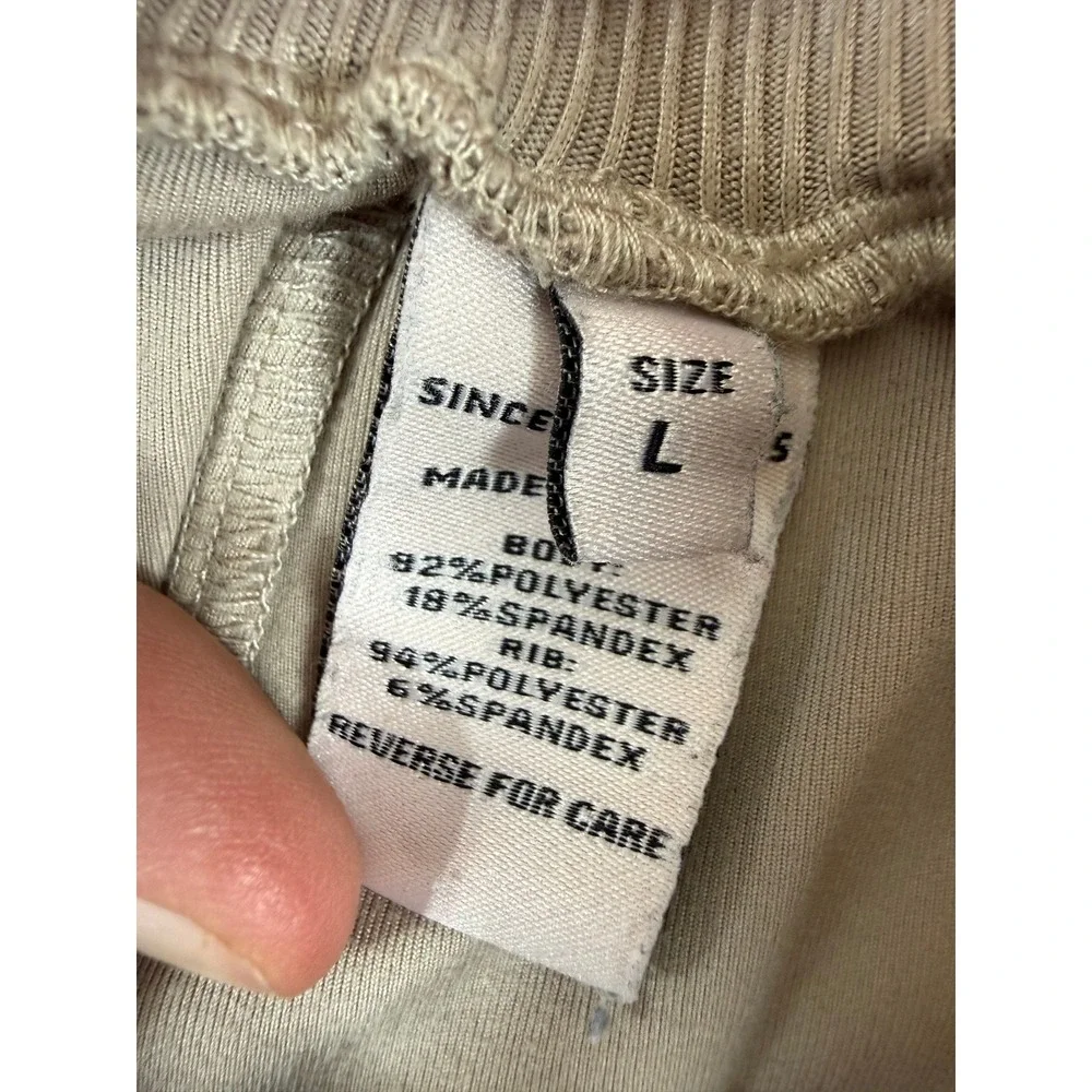 Sincerely Jules Womens Cargo Jogger Pants‎ Tan Beige Large Utility L Athleisure